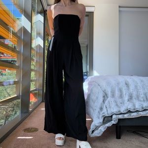Elegant Black Strapless Jumpsuit